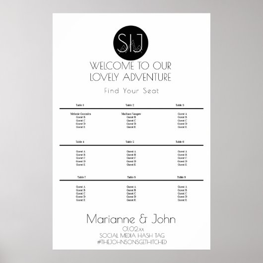 ミニマルな山のトップロゴの座席表 ポスター (正面)