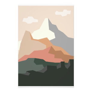 ミニマルな山の背景 フォトプリント