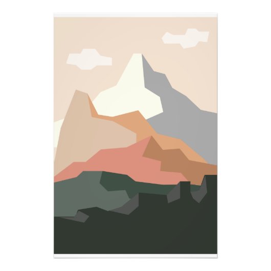 ミニマルな山の背景 フォトプリント            (正面)