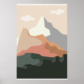 ミニマルな山の背景 ポスター (正面)