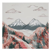 ミニマルな山並み山脈 ポスター (正面)