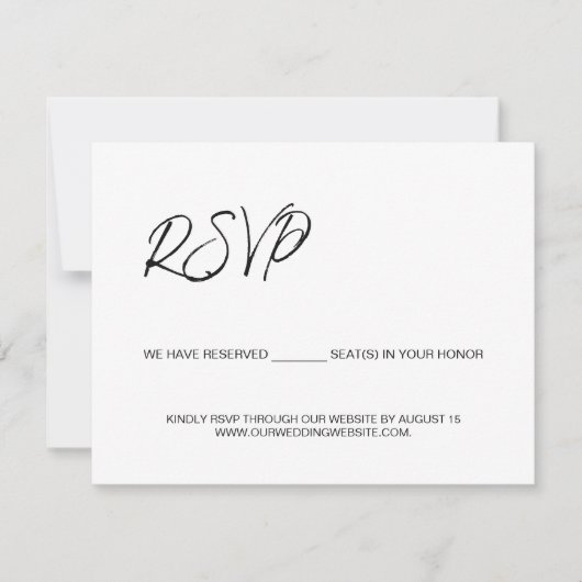 ミニマルな席を予約したテンプレート 出欠カード (正面)