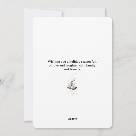 ミニマルな常緑樹のデザイン シンプルな手描き シーズンカード (裏面)