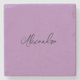 ミニマルな平書道独自の名前ラベンダー ストーンコースター