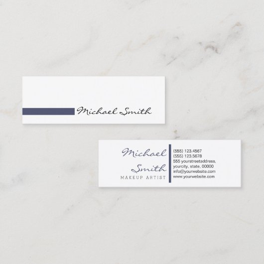 ミニマルな平白モダン独立 スキニー名刺 (正面/裏面)