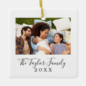 ミニマルな年1回の家族写真 セラミックオーナメント (正面)