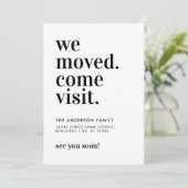 ミニマルな引越しのお知らせ タイポグラフィ 案内状 (スタンド正面)