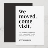 ミニマルな引越しのお知らせ タイポグラフィ 案内状 (正面/裏面)
