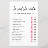 ミニマルな彼は彼女は誰がゲームを言ったか推測すると言った (正面)