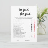 ミニマルな彼は、彼女はブライダルシャワーゲームと言った 招待状 (スタンド正面)