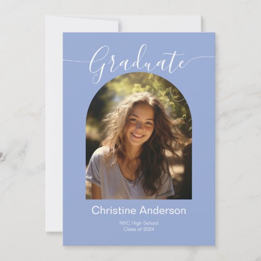 ミニマルな彼女は卒業パーティーの写真を撮った 招待状 (正面)