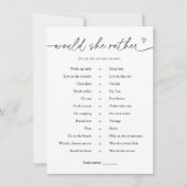 ミニマルな彼女は、むしろブライダルのゲームカード 招待状 (正面)