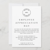 ミニマルな従業員の感謝の日のロゴ 招待状 (正面)