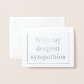 ミニマルな悔やみや弔慰カード 箔カード (封筒付き正面)