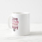 ミニマルな愛が成長するハート コーヒーマグカップ (正面左)