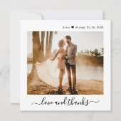 ミニマルな愛と感謝していスクリプト2写真結婚の数 サンキューカード (正面)