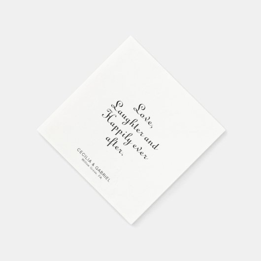 ミニマルな愛の笑いと楽しい後 スタンダードカクテルナプキン (角)