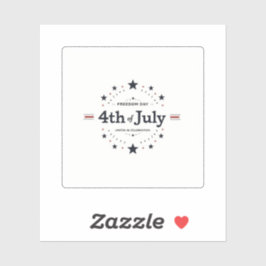 ミニマルな愛国的なステッカー – 7月レトロ4日 シール