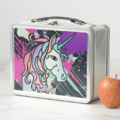 ミニマルな感情的で美しいユニコーン メタルランチボックス (インサイチュ)