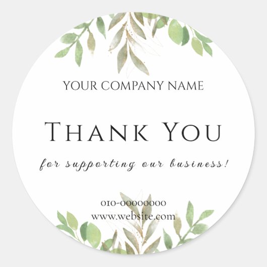 ミニマルな感謝と歓迎とおめでとう ラウンドシール (正面)