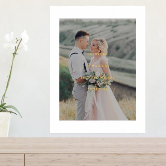 ミニマルな感謝の写真と金ゴールド 箔ポスター (インサイチュ (サイドラック))