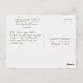 ミニマルな感謝の写真 ネイビー グレー ポストカード (裏面)