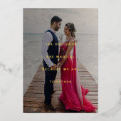 ミニマルな感謝の写真 ホリデー ゴールド フォイル カード (正面)