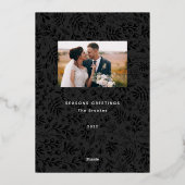 ミニマルな感謝の写真 ホリデー ゴールド フォイル カード (裏面)