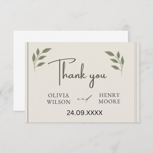 ミニマルな感謝の気持ちを伝えるギフトボックス サンキューカード (正面/裏面)