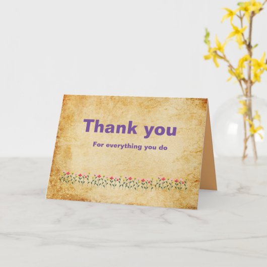 ミニマルな感謝 カード (黄色い花)