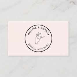 ミニマルな手とラッシュサークルのロゴピンク 名刺