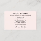 ミニマルな手とラッシュサークルのロゴピンク 名刺 (裏面)