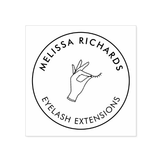 ミニマルな手とラッシュサークルのロゴ ラバースタンプ (インプリント)