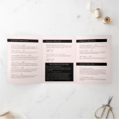 ミニマルな手とラッシュピンクのパンフレット 三つ折りカード (内部)