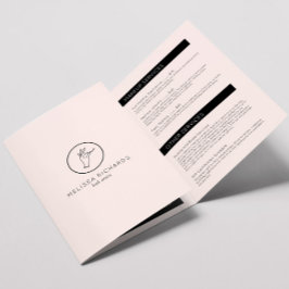 ミニマルな手とラッシュピンクのパンフレット 三つ折りカード