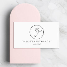 ミニマルな手とラッシュロゴのメイクアップアーティスト