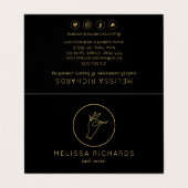 ミニマルな手とラッシュロゴ黒アフターケア 名刺 (外部フラット)