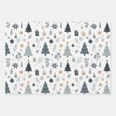 ミニマルな手の絵を描ツリーパターン ラッピングペーパーシート (正面3)