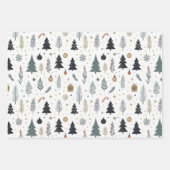 ミニマルな手の絵を描ツリーパターン ラッピングペーパーシート (正面2)