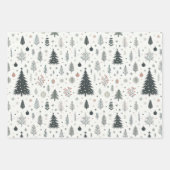 ミニマルな手の絵を描ツリーパターン ラッピングペーパーシート (正面)