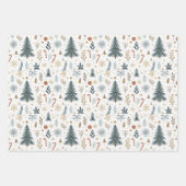 ミニマルな手の絵を描ツリーパターン ラッピングペーパーシート (正面3)