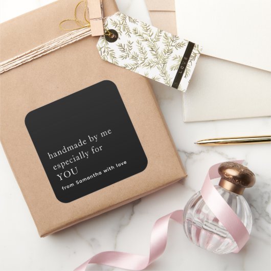 ミニマルな手作り特にあなたのための白黒 スクエアシール (ギフト)