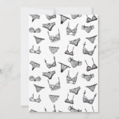 ミニマルな手描きのランジェリーシャワーのラインアップ 招待状 (裏面)