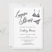 ミニマルな手描きランジェリーシャワー 招待状 (正面)
