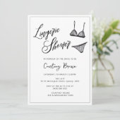 ミニマルな手描きランジェリーシャワー 招待状 (スタンド正面)