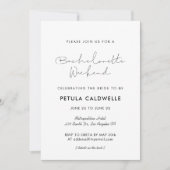 ミニマルな手書きのバチェロレッテウィークエンド 招待状 (正面)