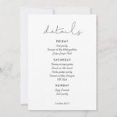 ミニマルな手書きのバチェロレッテウィークエンド 招待状 (裏面)