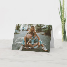 ミニマルな手書きの新年写真 シーズンカード