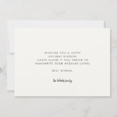 ミニマルな手書きハッピーハヌカー写真 シーズンカード (裏面)