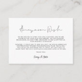 ミニマルな手書きハネムーンの願い エンクロージャーカード (正面)